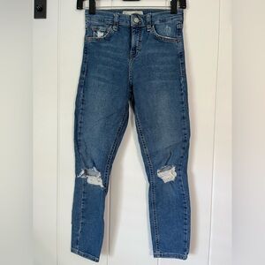 TOPSHOP MOTO JAMIE Distressed Ripped Skinny Jeans